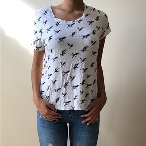 Bird patterned loose top